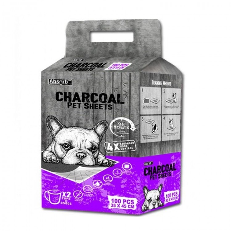 Absorbant Plus Charcoat Pet Sheet, 35 x 45 cm, 100 bucati Kit Kat